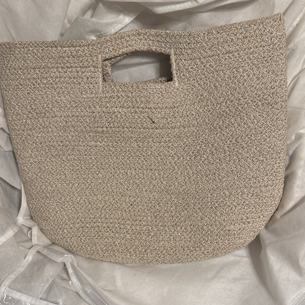 Elegant Tan Woven Tote Bag